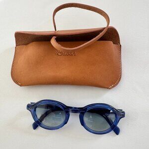 Like New Tinted Blue Sabah Sunglasses, Handmade in Italy